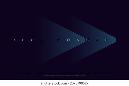 Premium blue abstract background concept with luxury geometric dark shapes. Exclusive cool art wallpaper design.