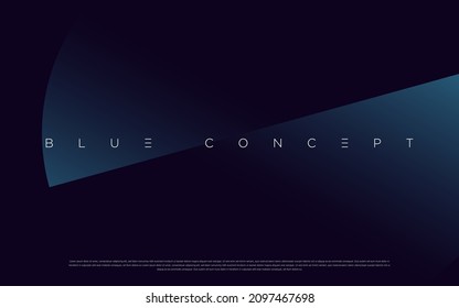 Premium Blue Abstract Background Concept With Luxury Geometric Dark Shapes. Exclusive Cool Art Wallpaper Design.