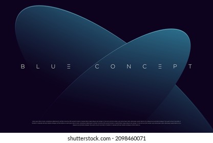 Premium blue abstract background concept with luxury geometric dark shapes. Exclusive cool art wallpaper design.