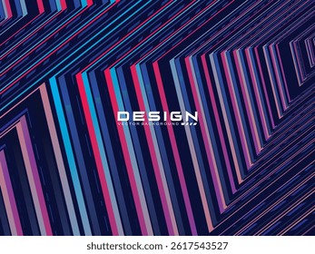 Premium blue background design with multicolored stripes pattern diagonal. Vector minimal horizontal template for banner, digital business, invitation, voucher, prestigious gift certificate, etc.	
