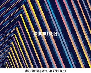 Premium blue background design with multicolored stripes pattern diagonal. Vector minimal horizontal template for banner, digital business, invitation, voucher, prestigious gift certificate, etc.	
