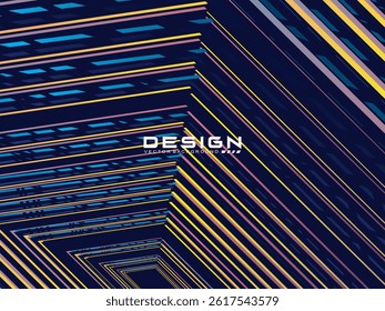 Premium blue background design with multicolored stripes pattern diagonal. Vector minimal horizontal template for banner, digital business, invitation, voucher, prestigious gift certificate, etc.	
