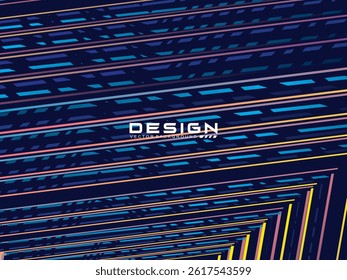Premium blue background design with multicolored stripes pattern diagonal. Vector minimal horizontal template for banner, digital business, invitation, voucher, prestigious gift certificate, etc.	

