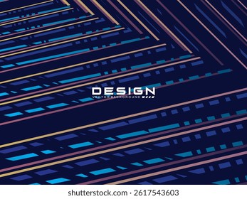 Premium blue background design with multicolored stripes pattern diagonal. Vector minimal horizontal template for banner, digital business, invitation, voucher, prestigious gift certificate, etc.	
