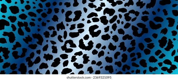 Diseño de cubierta azul premium con estampado y gradiente leopardo. Diseño de pantalla de lujo, invitación, afiche, folleto, tarjeta de boda, invitación de lujo, banner de negocios, bono de prestigio. Patrón de Safari.