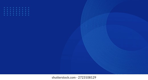 Premium líneas geométricas brillantes azules sobre fondo azul oscuro. Arte de círculo azul brillante moderno.