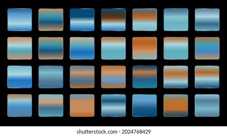 premium blue orange gradients swatches big set