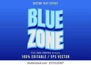 Premium Blue Zone text effects can be edited again, suitable poster.