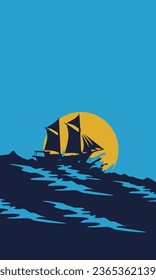 premium boat and ship illustration vector designs	