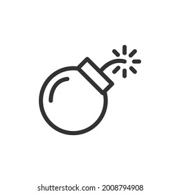 Icono de línea de bomba premium para aplicación, web y interfaz de usuario. Signo de trazo vectorial aislado en un fondo blanco. Icono de contorno de la bomba a la moda.