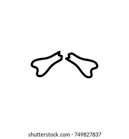 Premium bone icon or logo in line style. High quality sign and symbol on a white background. Vector outline pictogram for infographic, web design and app development.