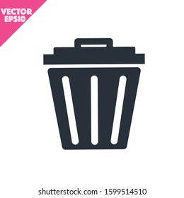 Premium bone trash or logo in line style. High quality sign and symbol on a black background. Vector outline pictogram