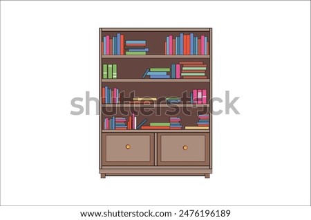 Premium book case vector illustration for use.