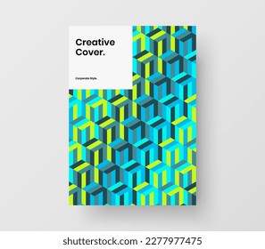 Premium book cover A4 design vector layout. Original mosaic shapes poster template.