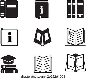 Premium Book Icons Set Transparent Background Literature and Textbook Collection