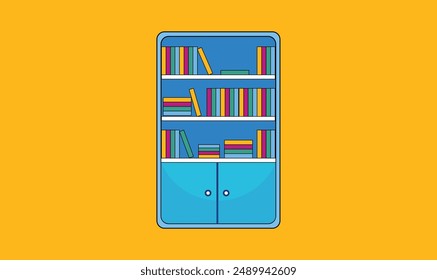 Premium book self vector illustration for use.