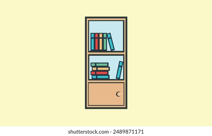 Ilustración vectorial de estante de libro de Premium para uso.