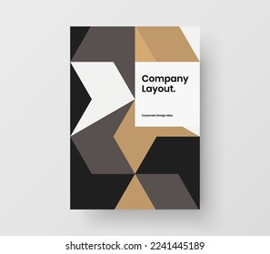 Premium booklet design vector illustration. Isolated mosaic pattern leaflet layout.