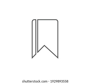 Premium bookmark icon or logo in line style. High quality sign and symbol on a white background. Vector outline pictogram for infographic, web design and app development.