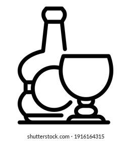 Premium bourbon icon. Outline premium bourbon vector icon for web design isolated on white background