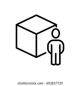 Premium box icon or logo in line style. High quality sign and symbol on a white background. Vector outline pictogram for infographic, web design and app development.