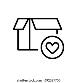 Premium box icon or logo in line style. High quality sign and symbol on a white background. Vector outline pictogram for infographic, web design and app development.