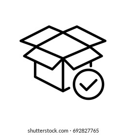 Premium box icon or logo in line style. High quality sign and symbol on a white background. Vector outline pictogram for infographic, web design and app development.