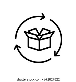Premium box icon or logo in line style. High quality sign and symbol on a white background. Vector outline pictogram for infographic, web design and app development.