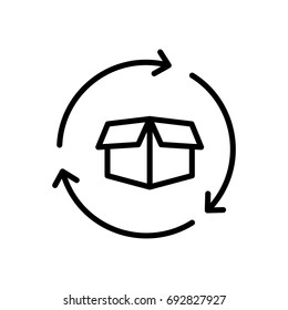 Premium box icon or logo in line style. High quality sign and symbol on a white background. Vector outline pictogram for infographic, web design and app development.