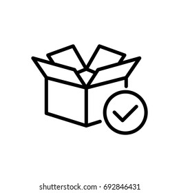 Premium box icon or logo in line style. High quality sign and symbol on a white background. Vector outline pictogram for infographic, web design and app development.