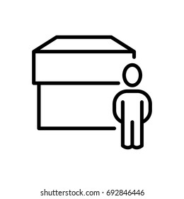 Premium box icon or logo in line style. High quality sign and symbol on a white background. Vector outline pictogram for infographic, web design and app development.