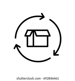 Premium box icon or logo in line style. High quality sign and symbol on a white background. Vector outline pictogram for infographic, web design and app development.