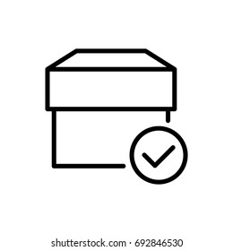 Premium box icon or logo in line style. High quality sign and symbol on a white background. Vector outline pictogram for infographic, web design and app development.