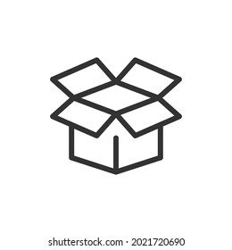 Premium box line icon for app, web and UI. Vector stroke sign isolated on a white background. Outline icon of box in trendy style.
