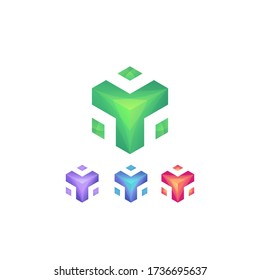 Diseño de logotipo de caja premium.  ilustración de vector de icono