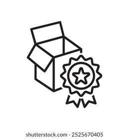 premium box packaging icon outline vector graphic design isolated white background