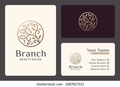 premium branch logo design with business card template.