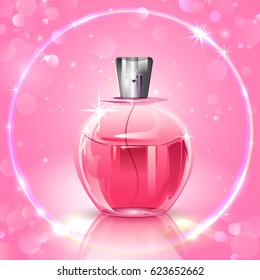 Premium Brand Cosmetic Perfume Bottle in vector