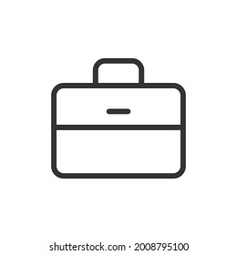 Premium briefcase line icon for app, web and UI. Vector stroke sign isolated on a white background. Outline icon of briefcase in trendy style.
