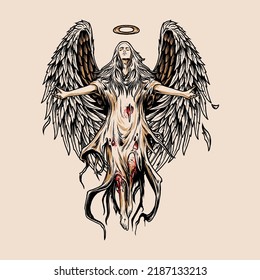 Premium Broken Angel Illustration