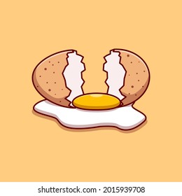 Premium broken chicken egg vector illustration design concept