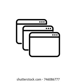 Premium browser icon or logo in line style. High quality sign and symbol on a white background. Vector outline pictogram for infographic, web design and app development.