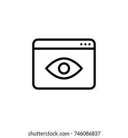 Premium browser icon or logo in line style. High quality sign and symbol on a white background. Vector outline pictogram for infographic, web design and app development.