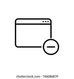 Premium browser icon or logo in line style. High quality sign and symbol on a white background. Vector outline pictogram for infographic, web design and app development.