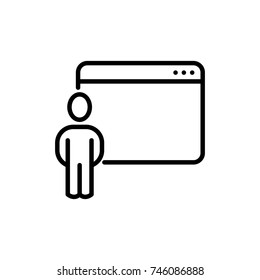Premium browser icon or logo in line style. High quality sign and symbol on a white background. Vector outline pictogram for infographic, web design and app development.
