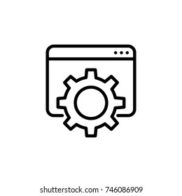 Premium browser icon or logo in line style. High quality sign and symbol on a white background. Vector outline pictogram for infographic, web design and app development.