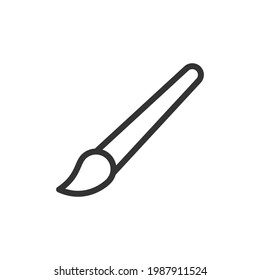 Icono de línea de pincel premium para aplicación, web y interfaz de usuario. Signo de trazo vectorial aislado en un fondo blanco. Icono de contorno de pincel en estilo de moda.