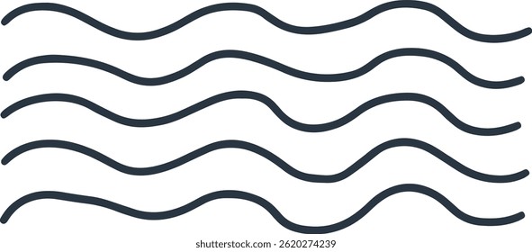 Premium Brush Line Set for Professional Artists Wavy line vector ink brush strokes. Black hand drawn Asian calligraphic waves, squiggles, smears. Chinese, Japanese calligraphy lines, brush strokes