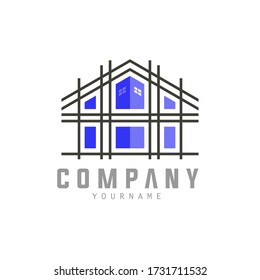 Premium Building, Design Concept Construction Line Isolate Logo Vector