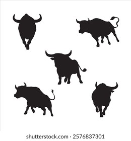 Premium Bull Silhouette Set design